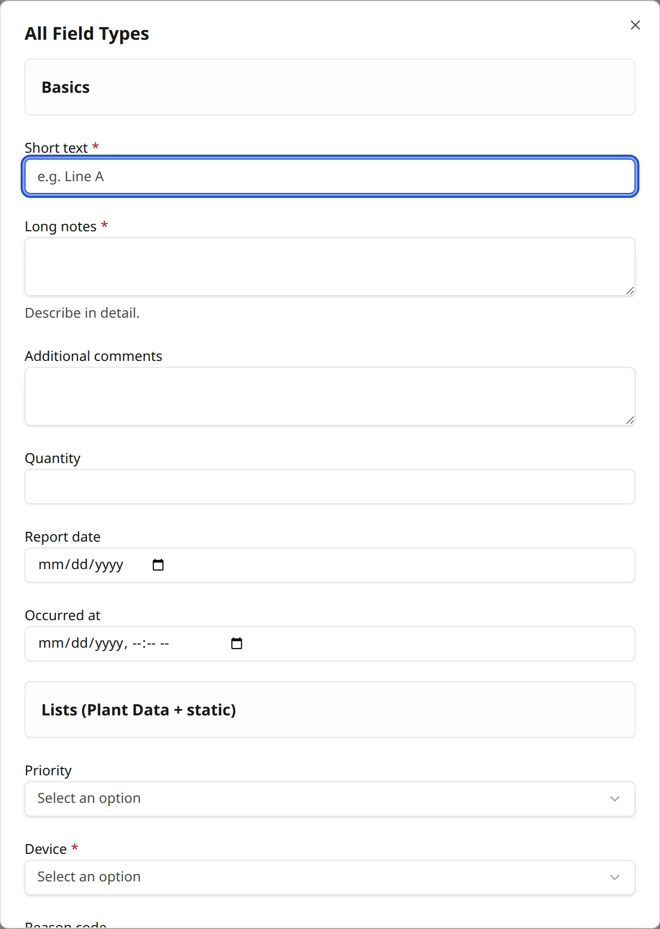 An operator filling out a published form