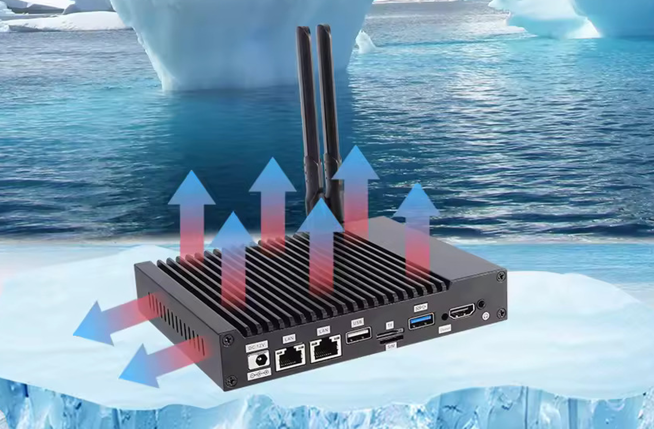Graphic showing the heat fins and cooling ability of IntelliServer