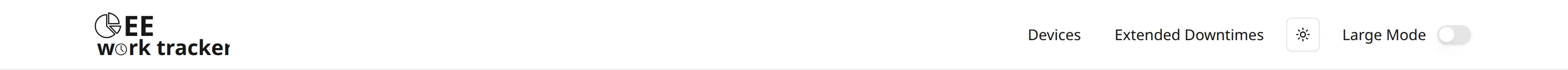 The top navigation bar - Devices, Extended Downtimes, the theme toggle, and Large Mode.