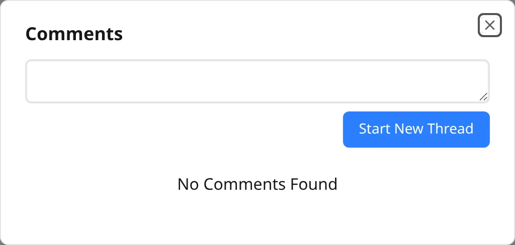 The Comments dialog, tied to the current job event.
